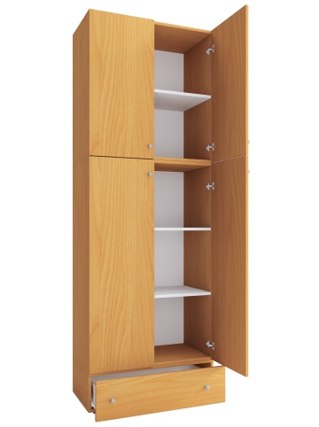 VCM XXL Schuhschrank Kleiderschrank Schrank Lona 5f S in Buche