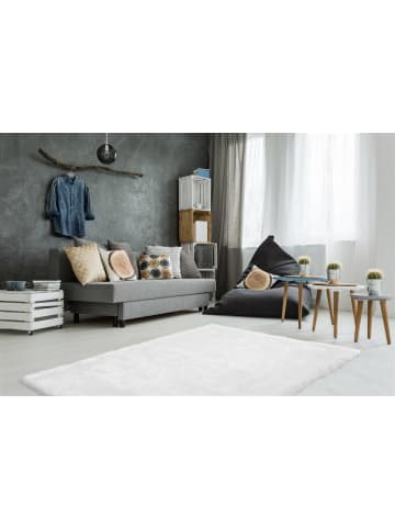 Kayoom Hochflor Teppich Crown 110 in weiß - rechteckig