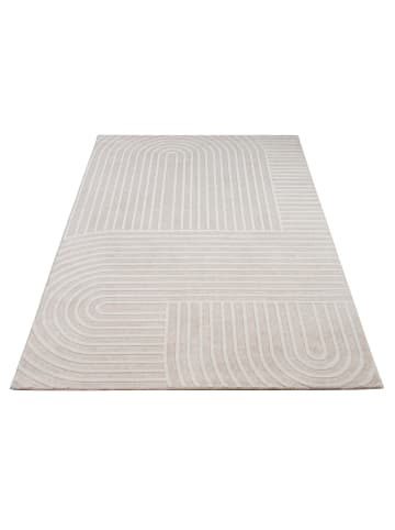 KADIMA DESIGN Teppich Kurzflor Abstrakt Wohnzimmer in Creme