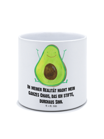 Mr. & Mrs. Panda XL Blumentopf Avocado Glücklich mit Spruch in Weiß