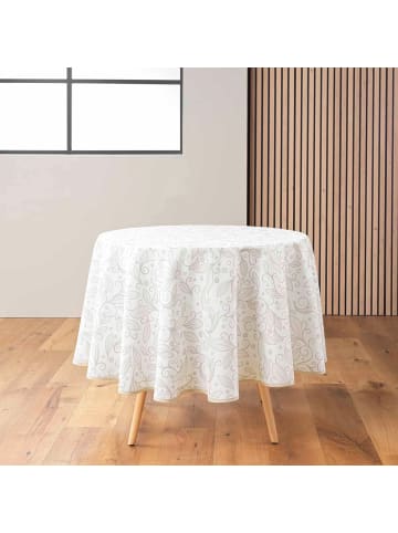 Douceur d’Intérieur Tischdecke mit glänzender Verzierung, LEYA in Beige, Ø 180 cm