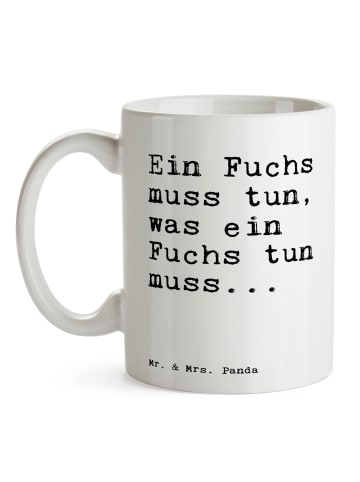 Mr. & Mrs. Panda Tasse Ein Fuchs muss tun,... mit Spruch in Weiß