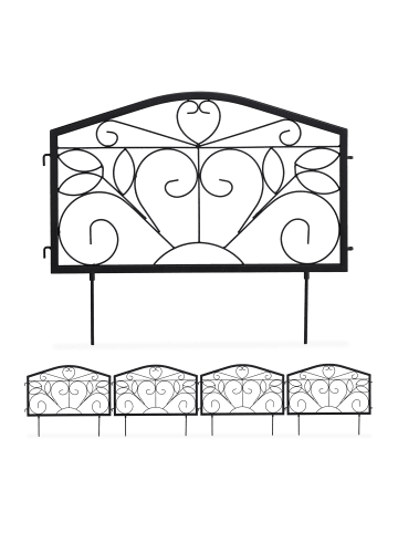 relaxdays 12tlg. Beetzaun Set in Schwarz - (B)675 x (H)33 cm
