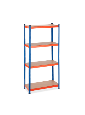 relaxdays Schwerlastregal in Blau/ Orange- (B)90 x (H)180 x (T)40 cm