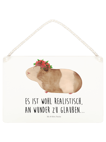 Mr. & Mrs. Panda Deko Schild Meerschweinchen weise mit Spruch in Weiß