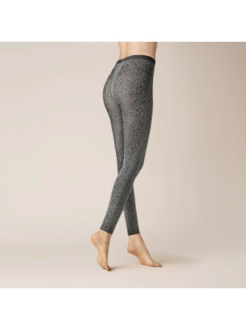 Kunert Feinstrumpfleggings Botanic Blumenmuster in pebble grey