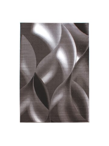 KADIMA DESIGN Teppich Kurzflor Abstrakte Wellen Polypropylen Wohnzimmer in Braun