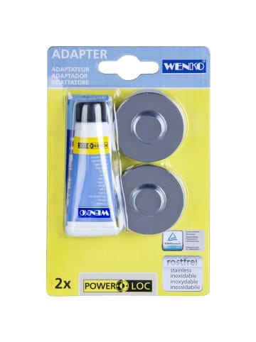 Wenko Power-Loc Fittings in Silbern, (B) 4 x (H) 4 x (L) 4 cm