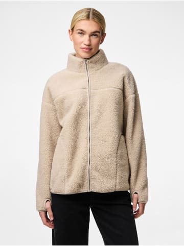 Pieces Teddyjacke in Silver Gray