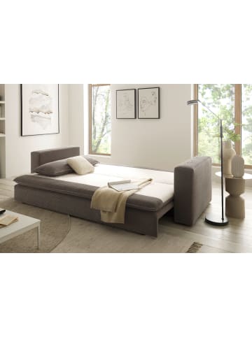 Furn.Design Schlafsofa braun Cord, Sofa 3-Sitzer mit Bettfunktion 244 cm