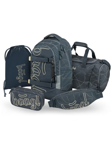 BAAGL 5-tlg. Set: Schulrucksack Skate Max in Blau Wave