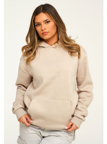 behype Kapuzenpullover - BHPERTH Basic Oversize Einfarbig in Taupe Light