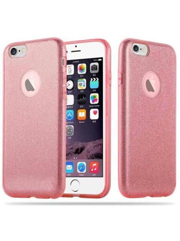 cadorabo Hülle für Apple iPhone 6 / 6S Glitzer Design in STERNENSTAUB PINK