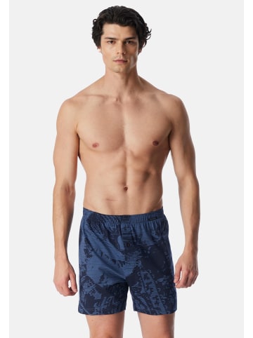 Schiesser Boxershorts Single Jersey in Dunkelblau / blau