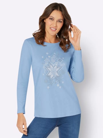 Sieh an! Sweatshirt in eisblau-weiß