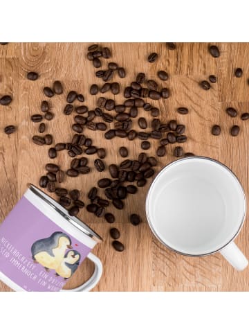 Mr. & Mrs. Panda Camping Emaille Tasse 12. Hochzeitstag Nickelho... in Lavendeltraum