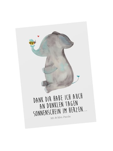 Mr. & Mrs. Panda Postkarte Elefant Biene mit Spruch in Weiß