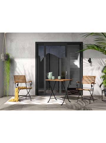 home24 Gartenessgruppe Tuscany II (3-tlg.) in Akazie Schwarz