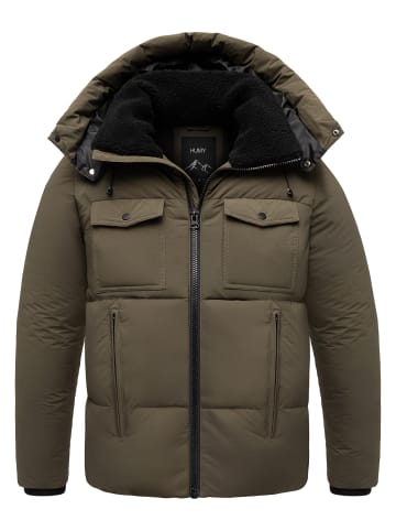 Humy Winterjacke mit Fleecefutter in Olive