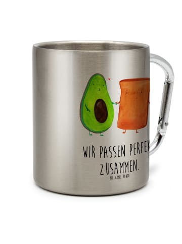 Mr. & Mrs. Panda Thermobecher Avocado Toast mit Spruch in Silber