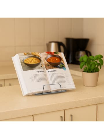 relaxdays 2 x Buchständer in Grau