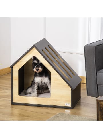 Pawhut Hundehütte Kaffee-Braun 60B x 40T x 59,2H cm