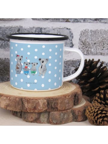 Mr. & Mrs. Panda Emaille Becher Koala Familie zwei ohne Spruch in Blau Pastell