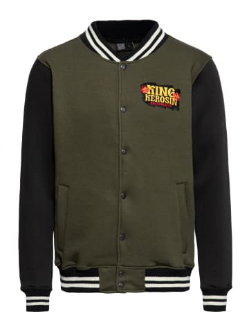 King Kerosin King Kerosin College Jacke Big Kahunas in olivgrün