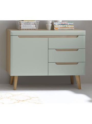 Furn.Design Garderoben-Set 3-teilig Pistazie matt, Scandi Eiche, Kombination skandinavisch