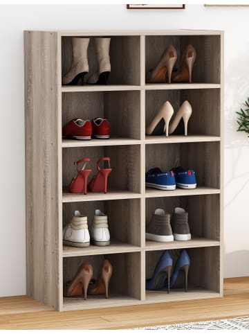 VCM  Holz Regal Schuhschrank Schuhregal Hinsol M in Sonoma-Eiche