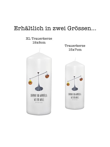 Mr. & Mrs. Panda Gedenkkerze Stier Astrologie mit Spruch in Weiß