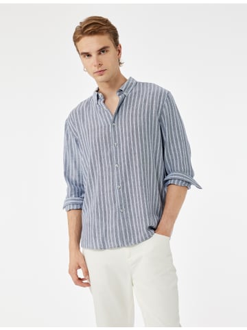 KOTON SHIRTS LS in Blau Gestreift