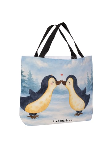 Mr. & Mrs. Panda Strandtasche Pinguin Liebe Design ohne Spruch in Weiß