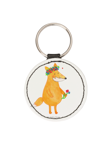 Mr. & Mrs. Panda Anhänger Fuchs Blumen ohne Spruch in Weiß