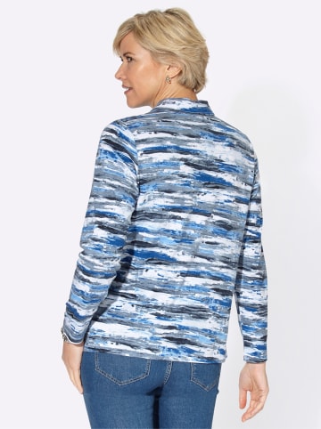 WITT WEIDEN Poloshirt in mittelblau-gemustert