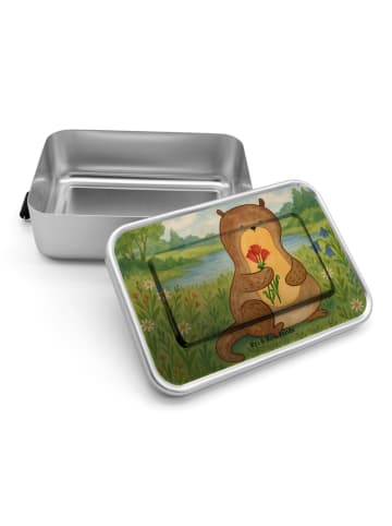 Mr. & Mrs. Panda Lunchdose Otter Blumenstrauß Design ohne Spruch in Weiß