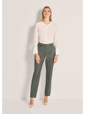 MADELEINE Bügelfaltenhose mit Formbund in grau / melange