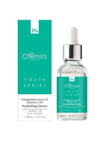 Skinchemists Feuchtigkeitsspendendes Serum - Polyglutaminsäure 1%, Vitamin C 3% 30ml