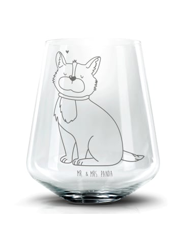 Mr. & Mrs. Panda Blümchentail Glas Hund Glück ohne Spruch in Transparent