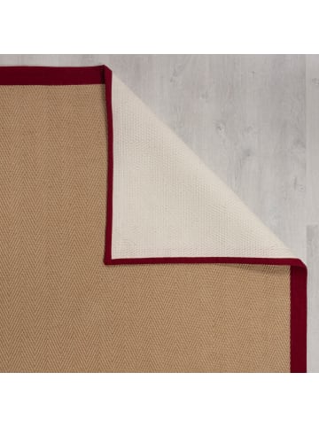 KADIMA DESIGN Jute-Teppich Naturfaser TRENT Geometrisch Boho Wohnzimmer in Rot