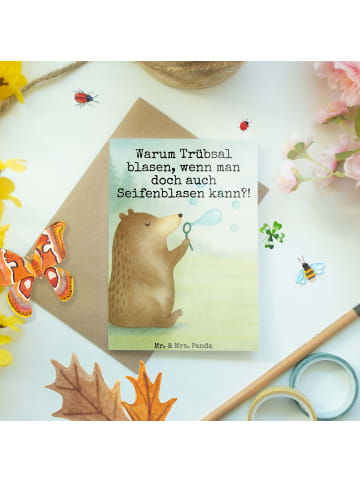 Mr. & Mrs. Panda jubiläumskarte Bär Seifenblasen Design mit Spruch in Weiß