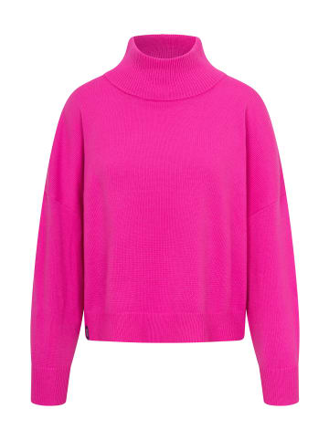 Derbe Langarm-Strickpullover Basic Strick in pink