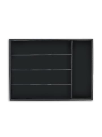 relaxdays Besteckkasten in Schwarz - (B)34 x (H)4,5 x (T)25 cm