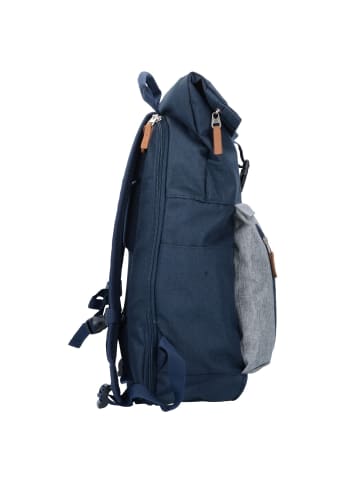 travelite Basics Rollup Rucksack 47 cm Laptopfach in marine-grau