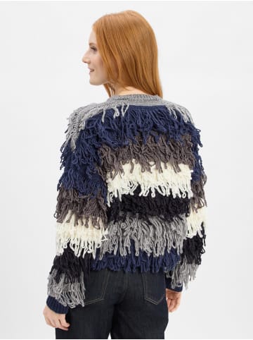 Rich & Royal Strickjacke in blau grau - 0001