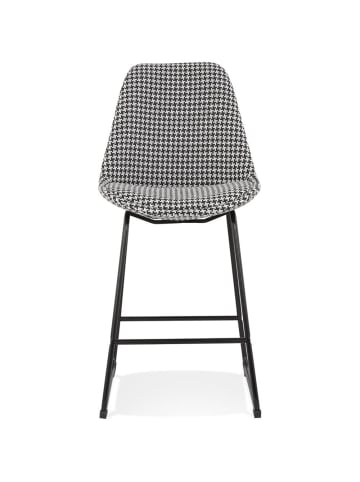 KADIMA DESIGN Sitzhocker Hahnentritt, Stoff, stabil, 67 cm Sitzhöhe in Weiß/Schwarz