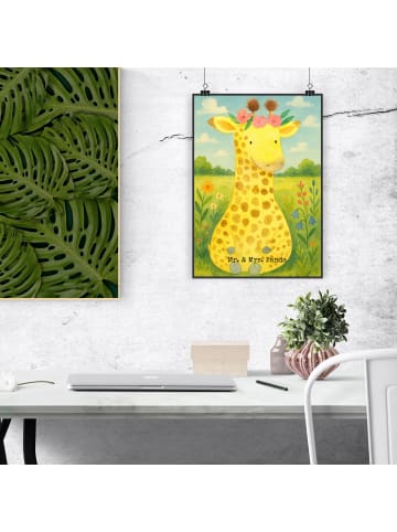 Mr. & Mrs. Panda wanddeko Giraffe Blumenkranz Design ohne Spruch in Weiß