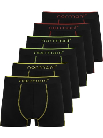 normani normani 6x Herren Baumwoll-Boxershorts in Gelb/Grün/Rot