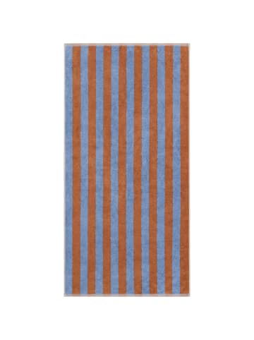 Cawö Cawö Handtücher Bold Streifen 6277 blau/terra - 13 in blau/terra - 13