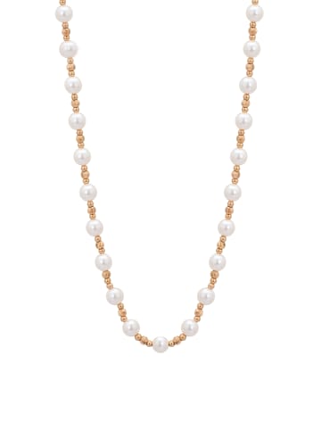 faina Women Beaded Necklace in Gold White